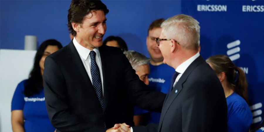 Justin Trudeau and Borje Ekholm